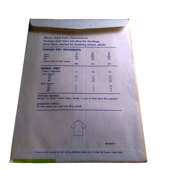 UNCUT Vintage Sewing PATTERN Stretch and Sew 890 by Ann Person, Childrens 1974 - Picture 2 of 2